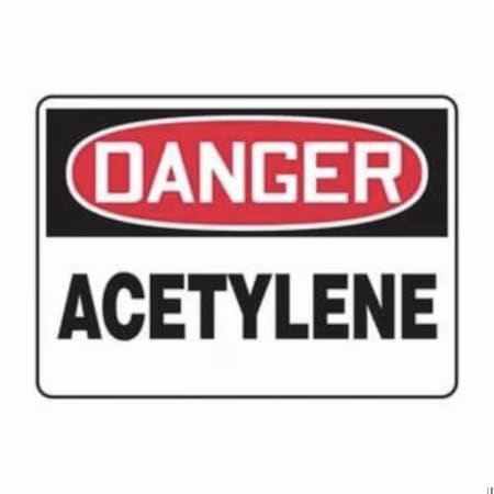 Accuform Safety Sign, DANGER ACETYLENE, 10 X 14, Aluminum MCHL174VA